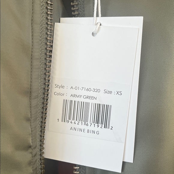 NWT Anine Bing Leon Bomber in Army Green - Picture 5 of 8
